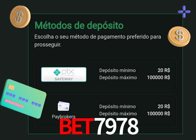 O cassino BET7978 oferece uma grande variedade de métodos de pagamento